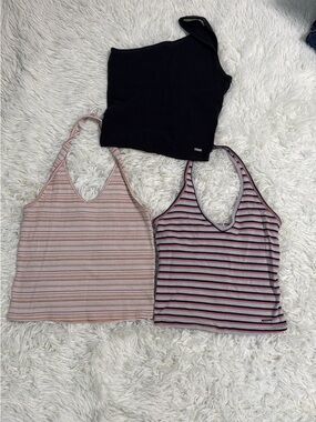 Hollister Black One-Shoulder Crop Top